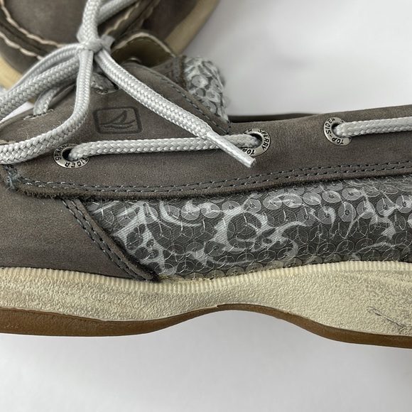 Womens Sperry Topsiders - size 9 - gray with sequins - Picture 4 of 7